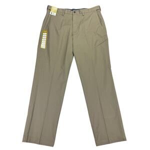 Haggar Mens 2-Way Stretch Premium Comfort Classic Fit Dress Pants Khaki 36x32